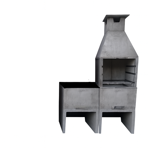 Asador para quincho Fortaleza mas mesa lateral  de concreto pre formado