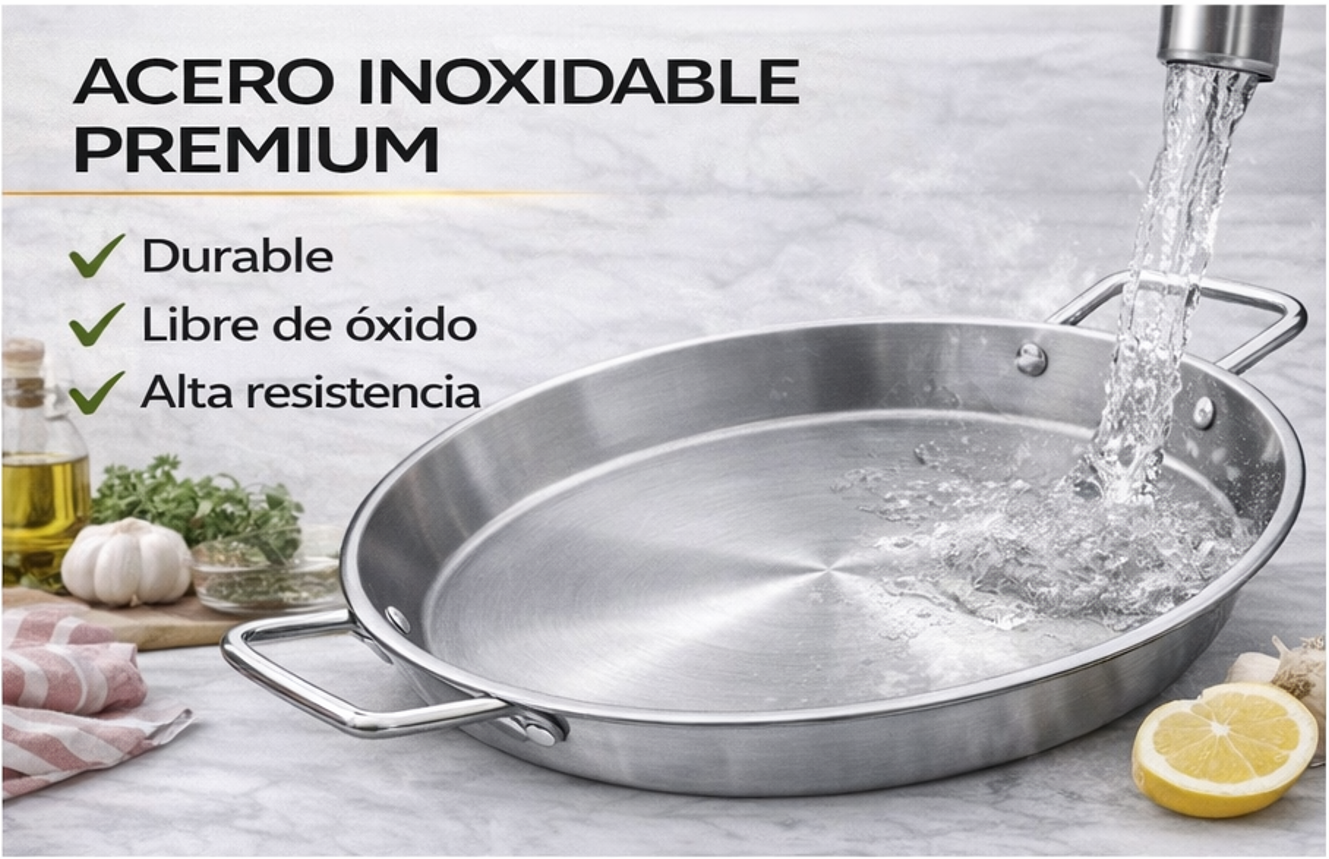 Paellera CG profesional 34 cm - acero inoxidable