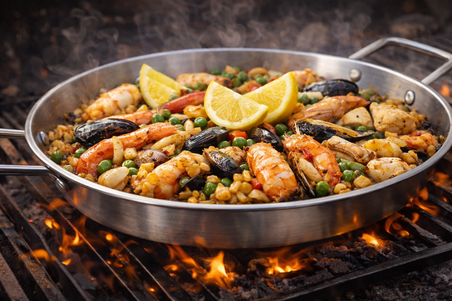 Paellera CG profesional 34 cm en parrilla