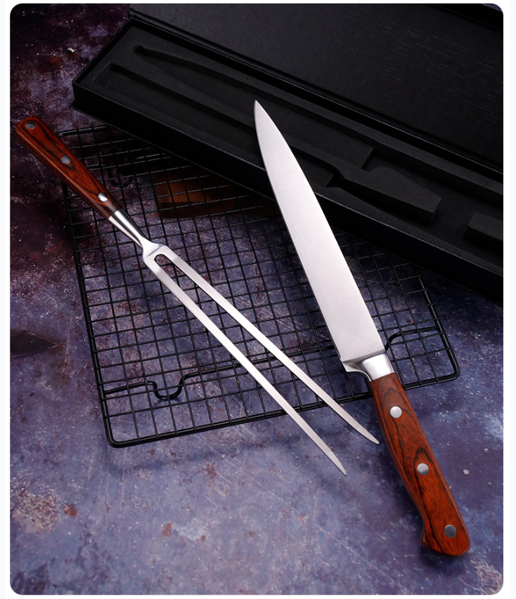 Set parrillero premium - cuchillo y trinchante