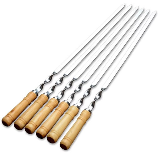 Brochetas de 55 cm en acero inoxidable para picaña
