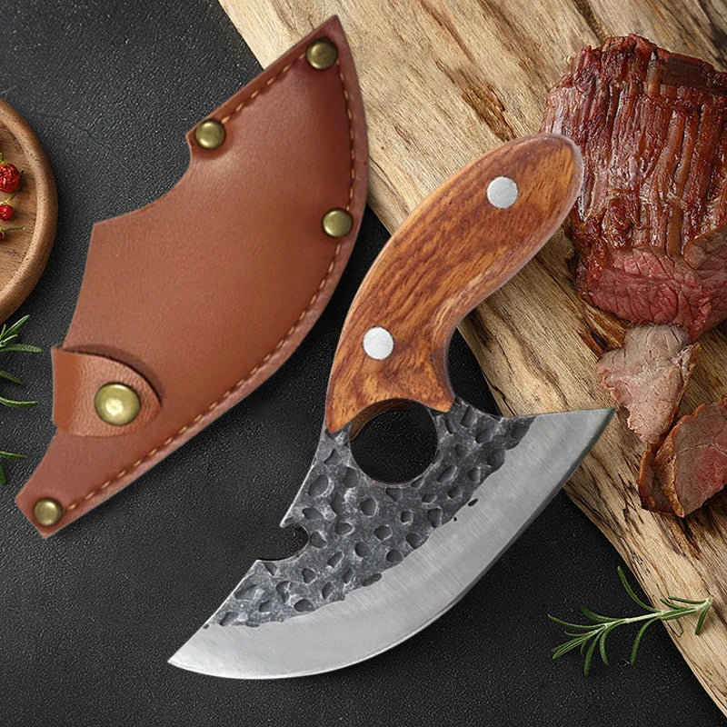 Cuchillo acero y madera con funda