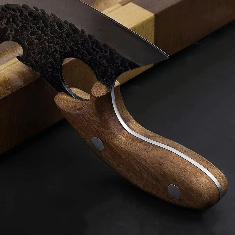 Cuchillo acero y madera - detalle mango
