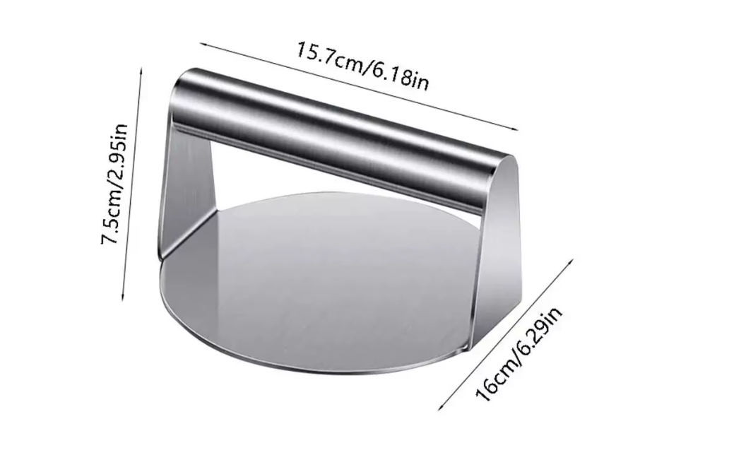 Combo Ideal Prensa Para Smash Burguer + Espatula Inox Gris