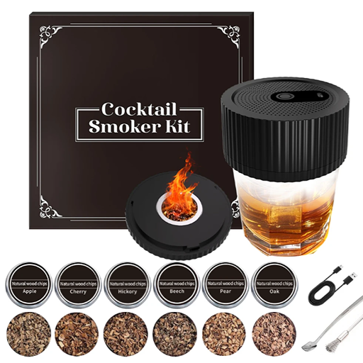 Ahumador Eléctrico Premium “SmokePro” – Kit de Cócteles y Whisky