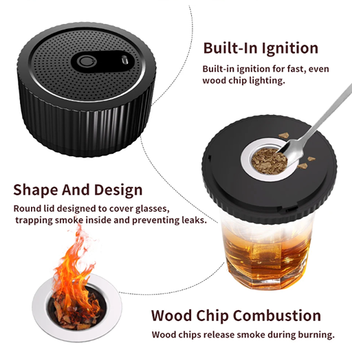 Ahumador Eléctrico Premium “SmokePro” – Kit de Cócteles y Whisky