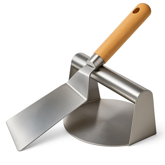 Combo Ideal Prensa Para Smash Burguer + Espatula Inox Gris